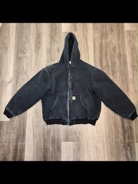 Carhartt Vintage Rare 90s Waffle Knit 100% Cotton Lined Distressed Grunge Jacket